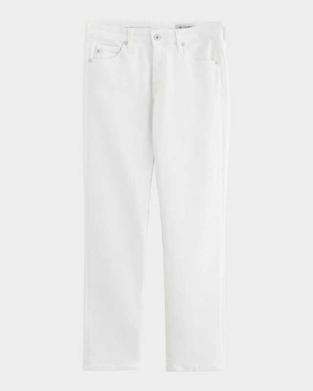 Mari Mid-Rise Slim Straight Crop Jeans